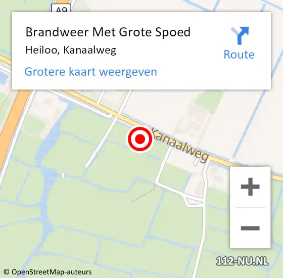 Locatie op kaart van de 112 melding: Brandweer Met Grote Spoed Naar Heiloo, Kanaalweg op 28 oktober 2013 10:17