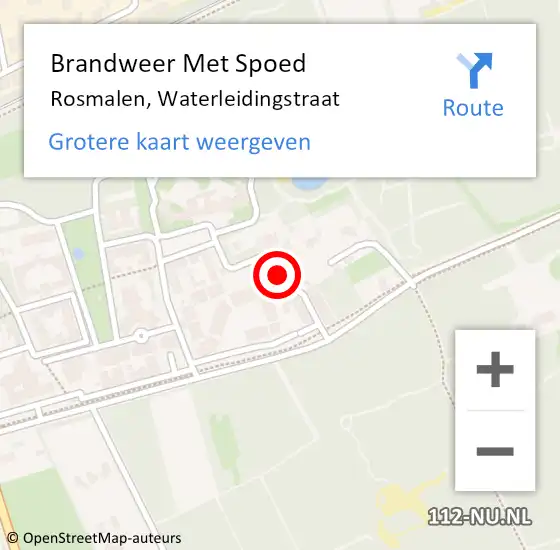 Locatie op kaart van de 112 melding: Brandweer Met Spoed Naar Rosmalen, Waterleidingstraat op 21 januari 2015 08:07