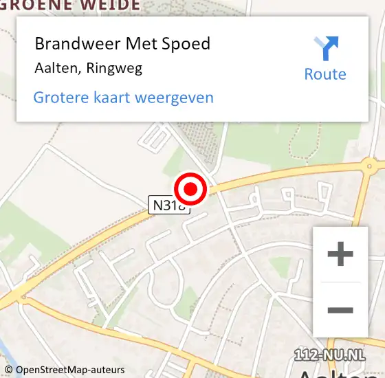 Locatie op kaart van de 112 melding: Brandweer Met Spoed Naar Aalten, Ringweg op 28 oktober 2013 10:20