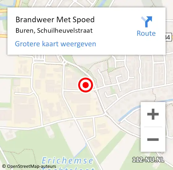 Locatie op kaart van de 112 melding: Brandweer Met Spoed Naar Buren, Schuilheuvelstraat op 28 oktober 2013 10:21