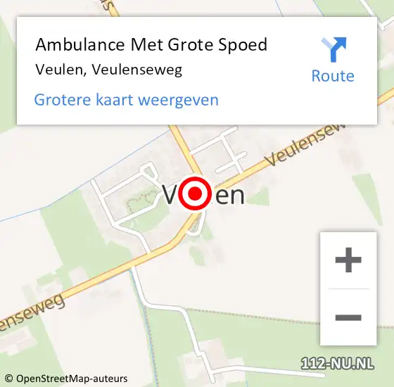 Locatie op kaart van de 112 melding: Ambulance Met Grote Spoed Naar Veulen, Veulenseweg op 21 januari 2015 10:03