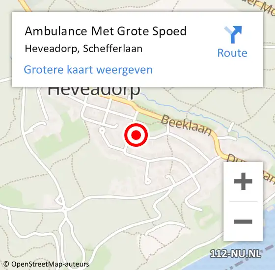 Locatie op kaart van de 112 melding: Ambulance Met Grote Spoed Naar Heveadorp, Schefferlaan op 21 januari 2015 11:35