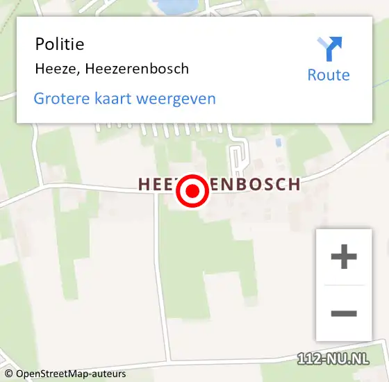 Locatie op kaart van de 112 melding: Politie Heeze, Heezerenbosch op 21 januari 2015 11:43