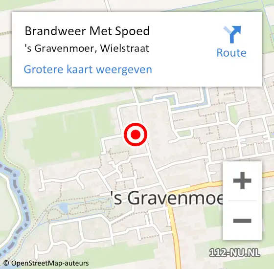 Locatie op kaart van de 112 melding: Brandweer Met Spoed Naar 's Gravenmoer, Wielstraat op 28 oktober 2013 10:29