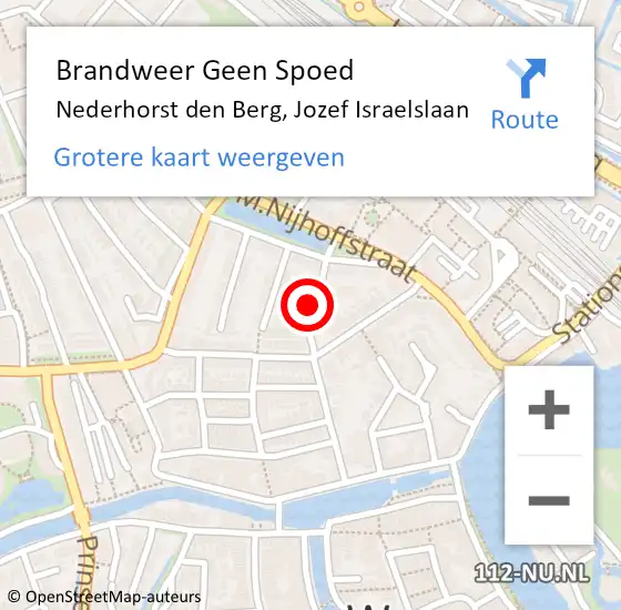 Locatie op kaart van de 112 melding: Brandweer Geen Spoed Naar Nederhorst den Berg, Jozef Israelslaan op 28 oktober 2013 10:30