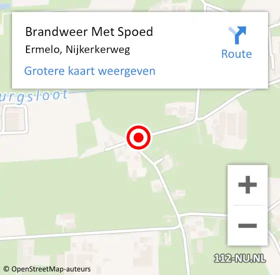 Locatie op kaart van de 112 melding: Brandweer Met Spoed Naar Ermelo, Nijkerkerweg op 28 oktober 2013 10:30