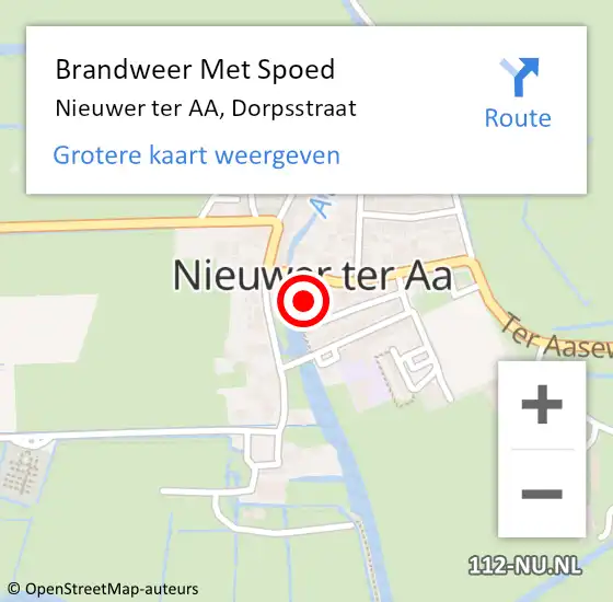 Locatie op kaart van de 112 melding: Brandweer Met Spoed Naar Nieuwer ter AA, Dorpsstraat op 28 oktober 2013 10:31