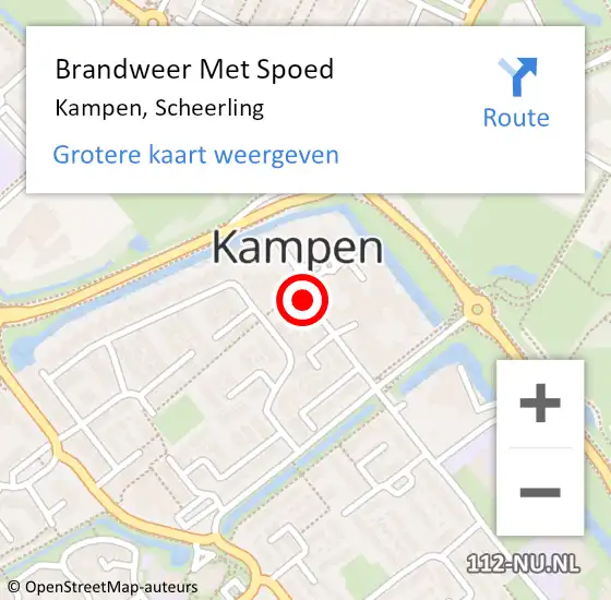 Locatie op kaart van de 112 melding: Brandweer Met Spoed Naar Kampen, Scheerling op 28 oktober 2013 10:31