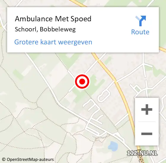 Locatie op kaart van de 112 melding: Ambulance Met Spoed Naar Schoorl, Bobbeleweg op 21 januari 2015 14:50