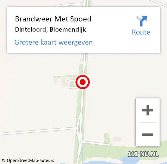 Locatie op kaart van de 112 melding: Brandweer Met Spoed Naar Dinteloord, Bloemendijk op 28 oktober 2013 10:33