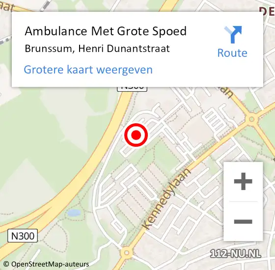 Locatie op kaart van de 112 melding: Ambulance Met Grote Spoed Naar Brunssum, Henri Dunantstraat op 21 januari 2015 15:08