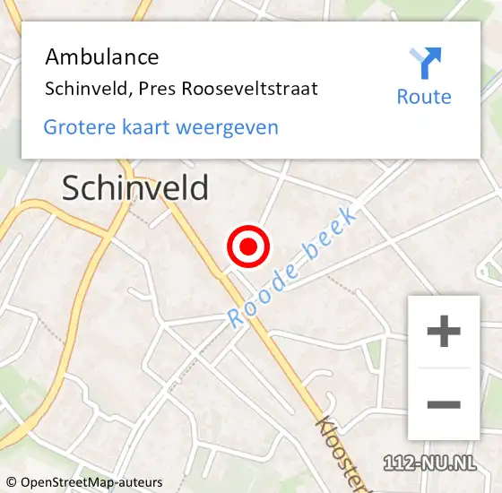 Locatie op kaart van de 112 melding: Ambulance Schinveld, Pres Rooseveltstraat op 21 januari 2015 15:21