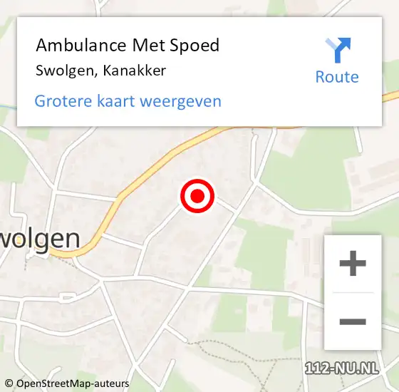 Locatie op kaart van de 112 melding: Ambulance Met Spoed Naar Swolgen, Kanakker op 21 januari 2015 15:39