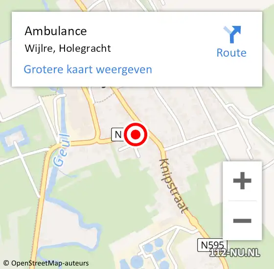 Locatie op kaart van de 112 melding: Ambulance Wijlre, Holegracht op 21 januari 2015 15:53