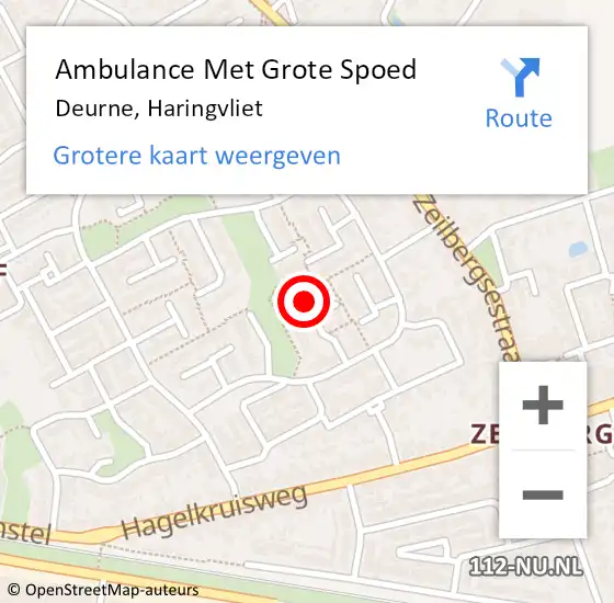 Locatie op kaart van de 112 melding: Ambulance Met Grote Spoed Naar Deurne, Haringvliet op 21 januari 2015 16:15