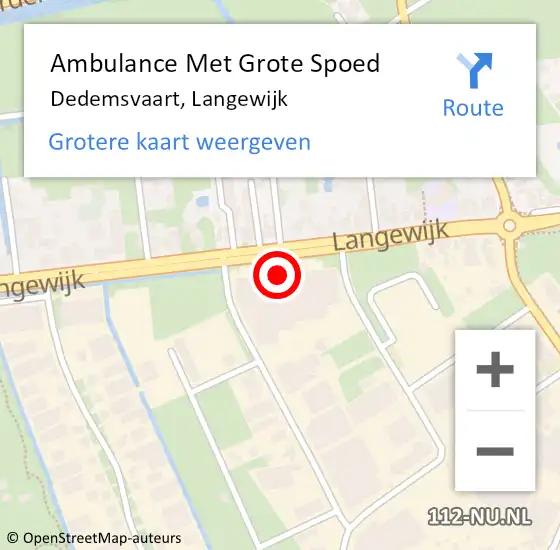 Locatie op kaart van de 112 melding: Ambulance Met Grote Spoed Naar Dedemsvaart, Langewijk op 21 januari 2015 17:06