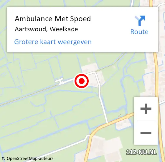 Locatie op kaart van de 112 melding: Ambulance Met Spoed Naar Aartswoud, Weelkade op 21 januari 2015 17:55