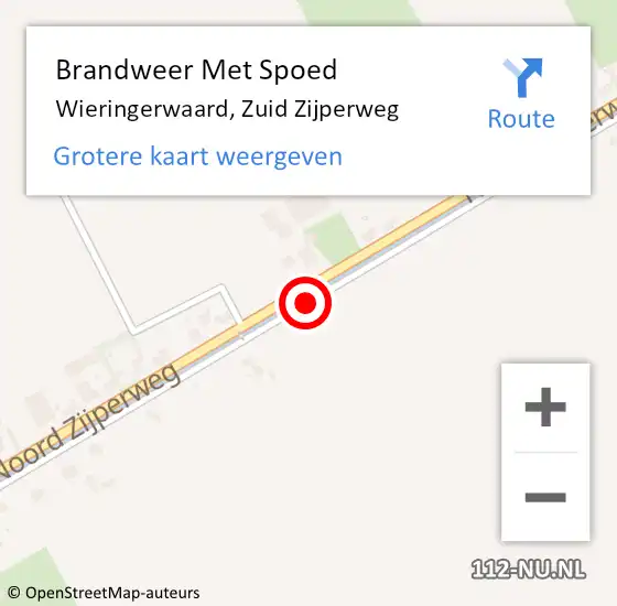 Locatie op kaart van de 112 melding: Brandweer Met Spoed Naar Wieringerwaard, Zuid Zijperweg op 28 oktober 2013 10:38