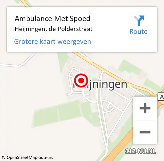 Locatie op kaart van de 112 melding: Ambulance Met Spoed Naar Heijningen, de Polderstraat op 21 januari 2015 18:19