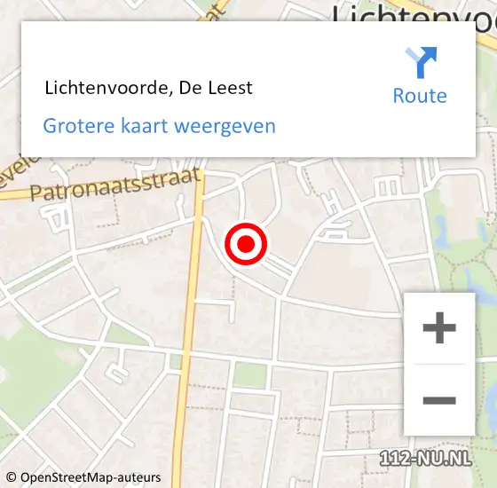 Locatie op kaart van de 112 melding:  Lichtenvoorde, De Leest op 21 januari 2015 20:12