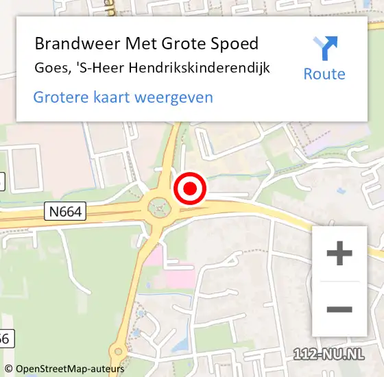 Locatie op kaart van de 112 melding: Brandweer Met Grote Spoed Naar Goes, 'S-Heer Hendrikskinderendijk op 21 januari 2015 22:29