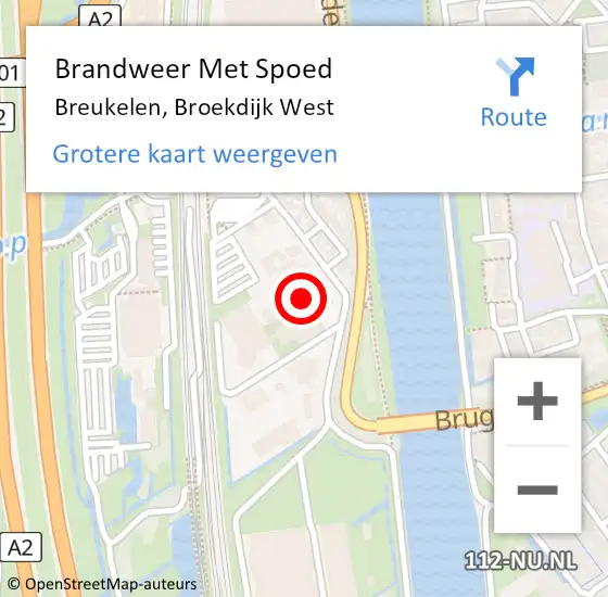 Locatie op kaart van de 112 melding: Brandweer Met Spoed Naar Breukelen, Broekdijk West op 28 oktober 2013 10:45