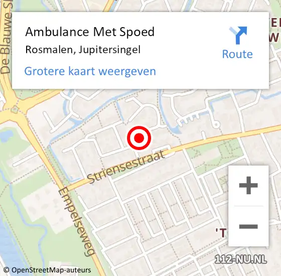 Locatie op kaart van de 112 melding: Ambulance Met Spoed Naar Rosmalen, Jupitersingel op 22 januari 2015 02:10