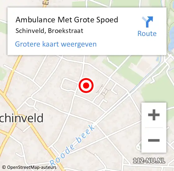 Locatie op kaart van de 112 melding: Ambulance Met Grote Spoed Naar Schinveld, Broekstraat op 22 januari 2015 02:45