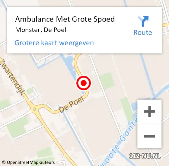 Locatie op kaart van de 112 melding: Ambulance Met Grote Spoed Naar Monster, De Poel op 22 januari 2015 05:53