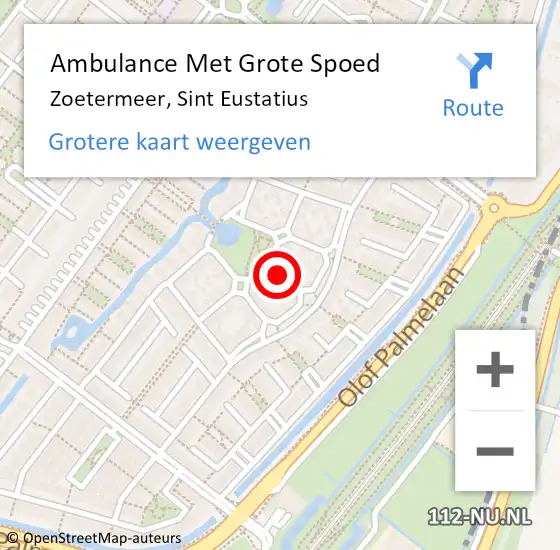 Locatie op kaart van de 112 melding: Ambulance Met Grote Spoed Naar Zoetermeer, Sint Eustatius op 22 januari 2015 07:13