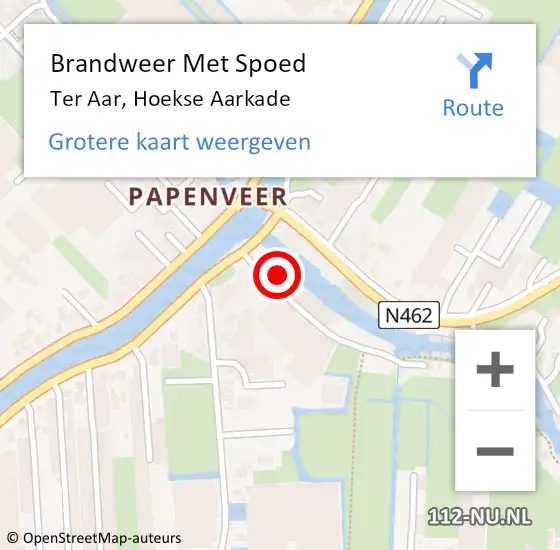 Locatie op kaart van de 112 melding: Brandweer Met Spoed Naar Ter Aar, Hoekse Aarkade op 28 oktober 2013 10:49