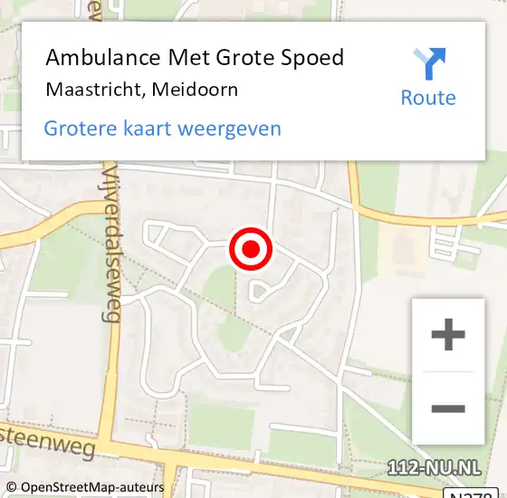 Locatie op kaart van de 112 melding: Ambulance Met Grote Spoed Naar Maastricht, Meidoorn op 22 januari 2015 07:22