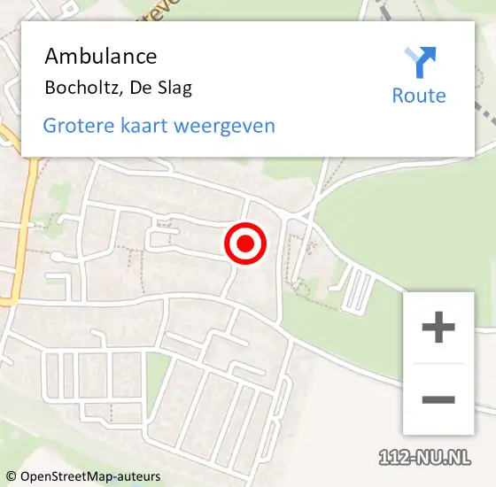 Locatie op kaart van de 112 melding: Ambulance Bocholtz, De Slag op 22 januari 2015 08:31