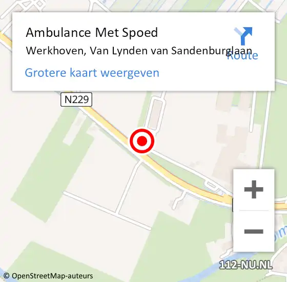 Locatie op kaart van de 112 melding: Ambulance Met Spoed Naar Werkhoven, Van Lynden van Sandenburglaan op 28 oktober 2013 10:52