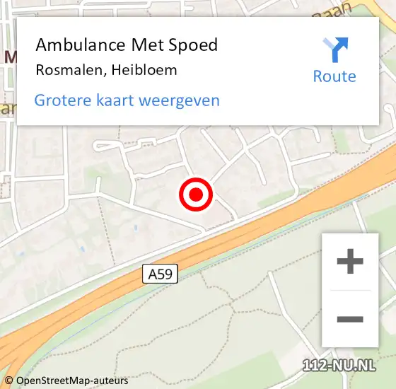 Locatie op kaart van de 112 melding: Ambulance Met Spoed Naar Rosmalen, Heibloem op 22 januari 2015 09:58