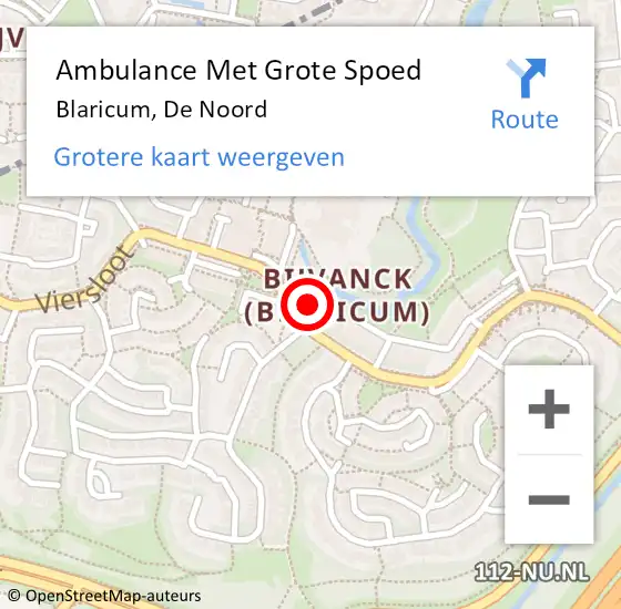 Locatie op kaart van de 112 melding: Ambulance Met Grote Spoed Naar Blaricum, De Noord op 22 januari 2015 10:04