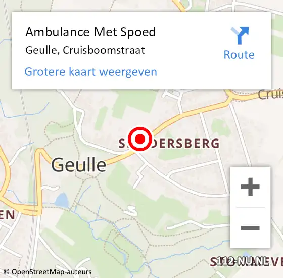 Locatie op kaart van de 112 melding: Ambulance Met Spoed Naar Geulle, Cruisboomstraat op 22 januari 2015 10:33
