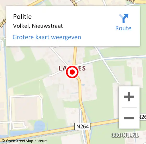 Locatie op kaart van de 112 melding: Politie Volkel, Nieuwstraat op 22 januari 2015 11:10