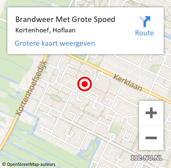 Locatie op kaart van de 112 melding: Brandweer Met Grote Spoed Naar Kortenhoef, Hoflaan op 22 januari 2015 12:44