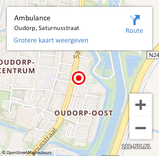 Locatie op kaart van de 112 melding: Ambulance Oudorp, Saturnusstraat op 22 januari 2015 14:16