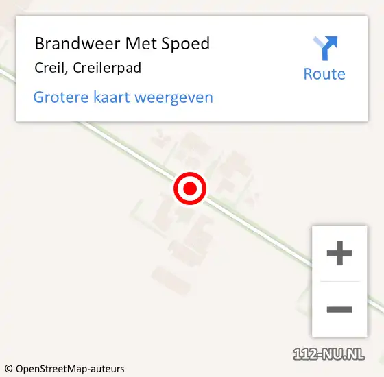 Locatie op kaart van de 112 melding: Brandweer Met Spoed Naar Creil, Creilerpad op 28 oktober 2013 10:57