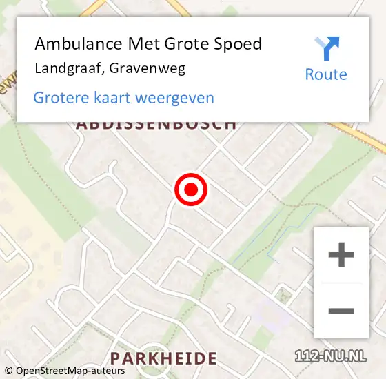 Locatie op kaart van de 112 melding: Ambulance Met Grote Spoed Naar Landgraaf, Gravenweg op 22 januari 2015 20:18