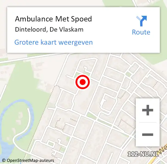 Locatie op kaart van de 112 melding: Ambulance Met Spoed Naar Dinteloord, De Vlaskam op 22 januari 2015 20:37
