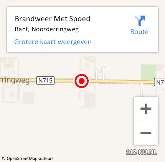 Locatie op kaart van de 112 melding: Brandweer Met Spoed Naar Bant, Noorderringweg op 28 oktober 2013 11:08