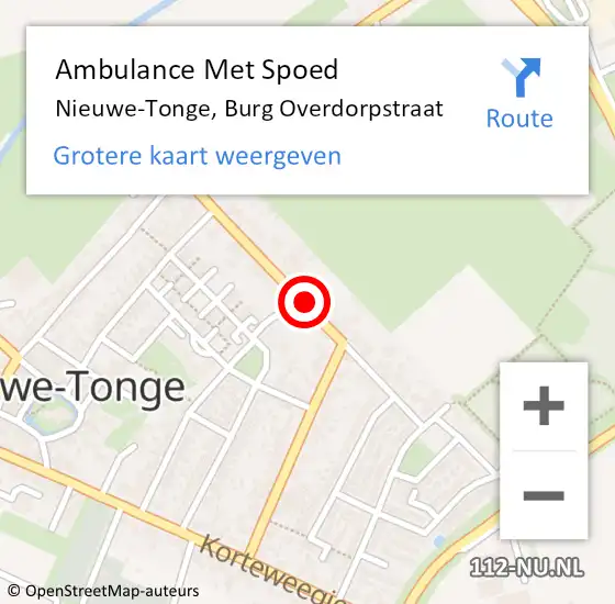 Locatie op kaart van de 112 melding: Ambulance Met Spoed Naar Nieuwe-Tonge, Burg Overdorpstraat op 22 januari 2015 22:16