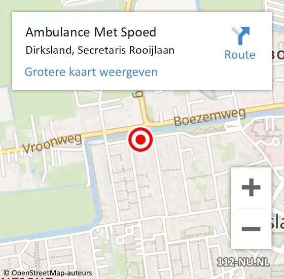 Locatie op kaart van de 112 melding: Ambulance Met Spoed Naar Dirksland, Secretaris Rooijlaan op 23 januari 2015 00:28