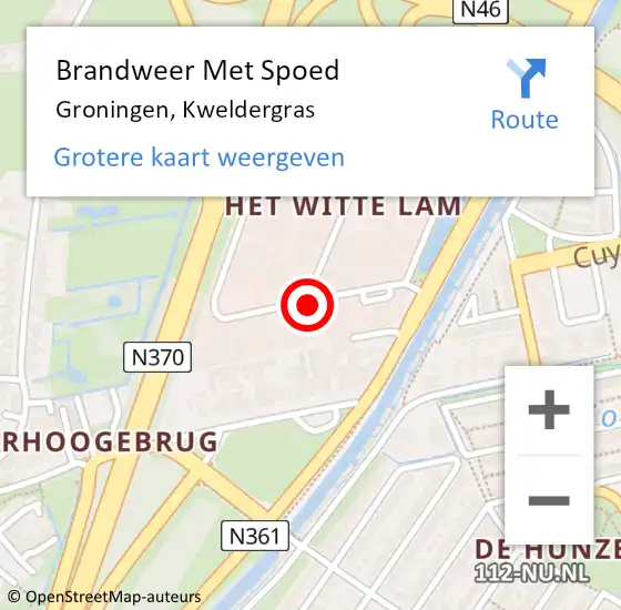 Locatie op kaart van de 112 melding: Brandweer Met Spoed Naar Groningen, Kweldergras op 23 januari 2015 00:34