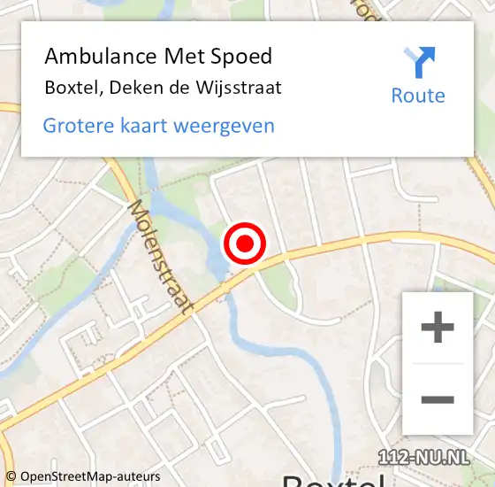 Locatie op kaart van de 112 melding: Ambulance Met Spoed Naar Boxtel, Deken de Wijsstraat op 23 januari 2015 02:45