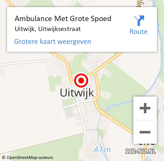 Locatie op kaart van de 112 melding: Ambulance Met Grote Spoed Naar Uitwijk, Uitwijksestraat op 23 januari 2015 04:50