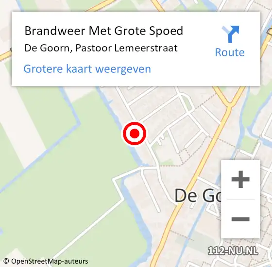 Locatie op kaart van de 112 melding: Brandweer Met Grote Spoed Naar De Goorn, Pastoor Lemeerstraat op 23 januari 2015 05:12